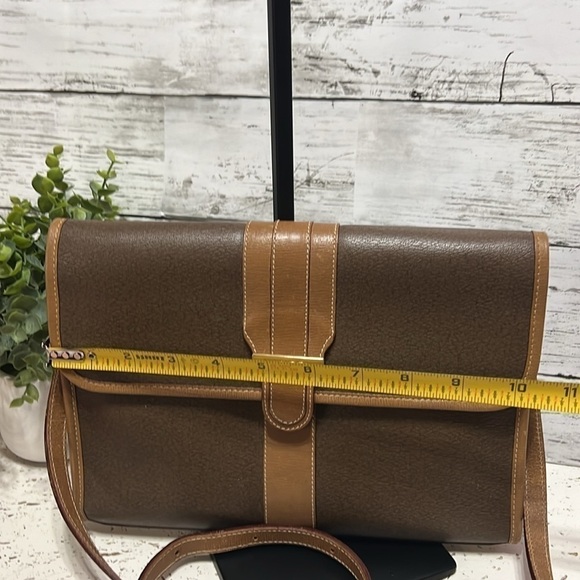 Lancel Brown Leather Vintage Shoulder Crossbody  Clutch Bag - Picture 12 of 14